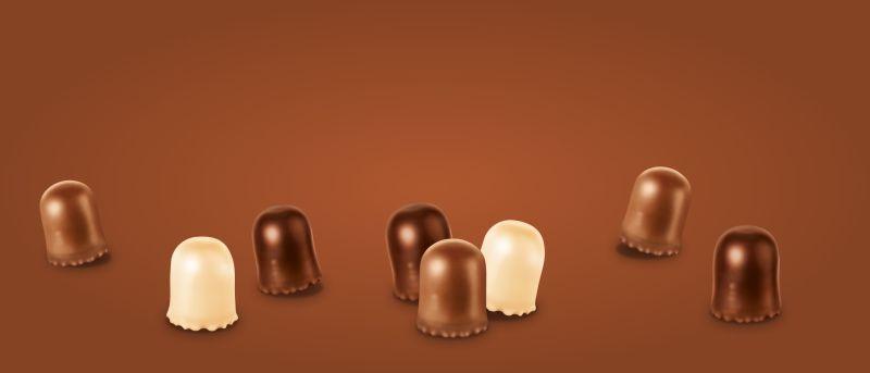 8 Mini Dickmann’s, überzogen mit dunkler, weißer und Vollmilchschokolade
